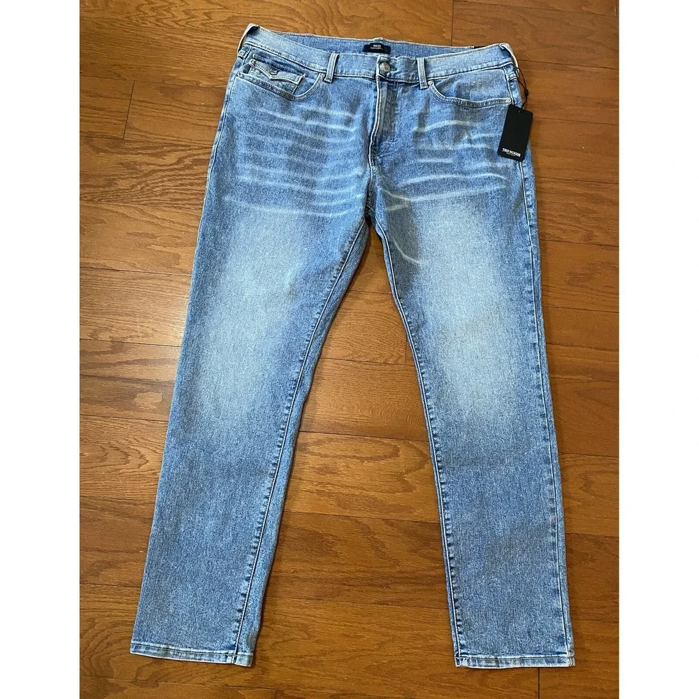 True Religion Rocco SN Flap Pocket Relaxed Skinny Mens 40x32 Blue New! NWT $159